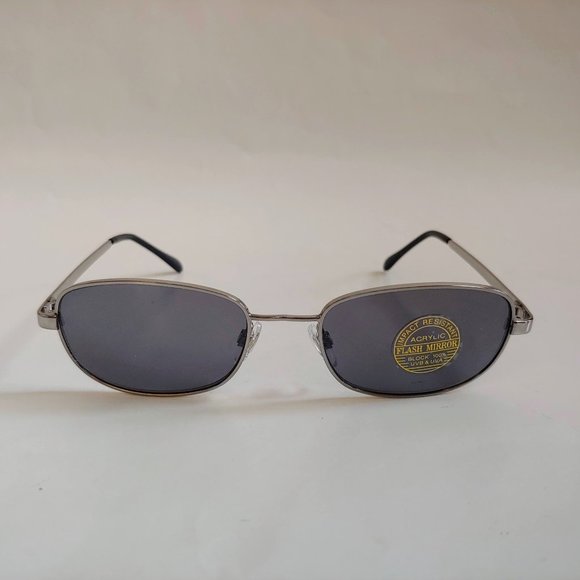 NWT True Vintage 90's Rectangle Metal Designer Sport Sunglasses (S.Silver) - Picture 1 of 4